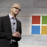 Microsoft Corp Chief Executive Satya Nadella speaks at his first annual shareholders‘ meeting in Bellevue, Washington