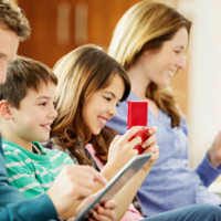 family-using-technology