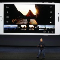 Phil Schiller speaks about the 4K video capability for new iPhone 6s and iPhone 6s Plus during an Apple media event in San Francisco, California