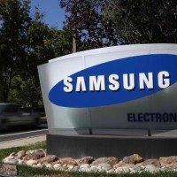 a-samsung-logo-is-situated-outside-the-company-headquarters