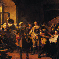 Painting of The Defenestration of Prague