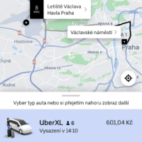 UberXL_letiště_Václavské_náměstí